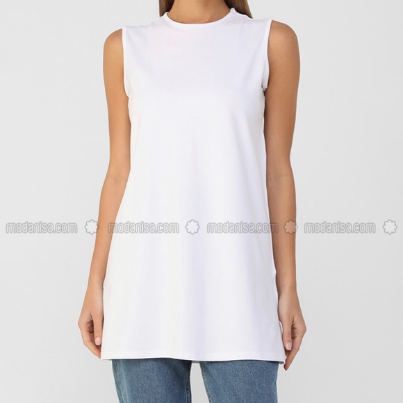 White-Ecru-crew neck -Tunic - Picture 6 of 9